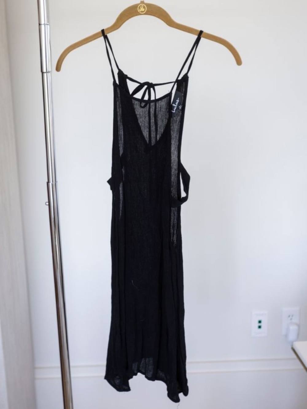 Lulus Black gauze sleeveless cover-up
